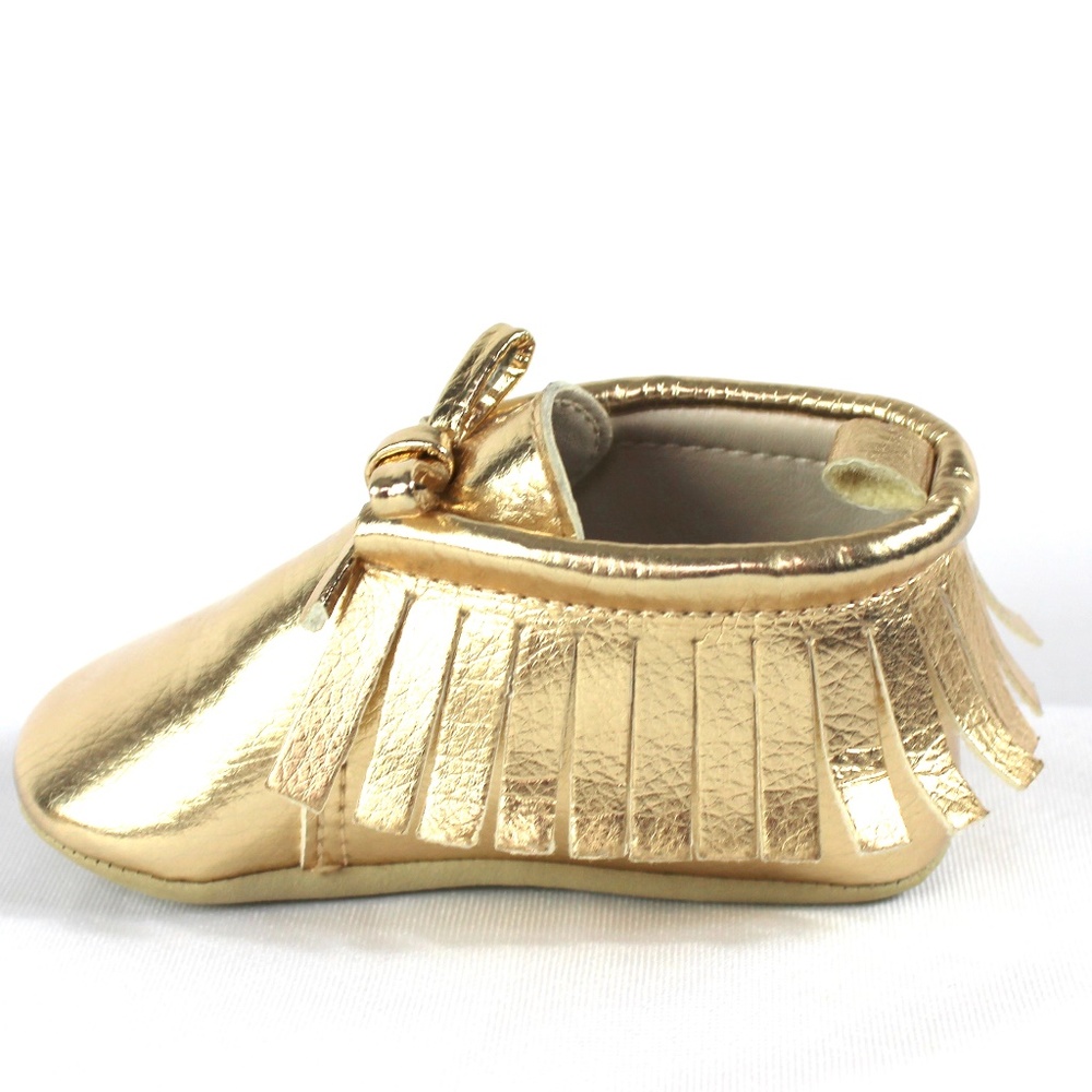 Old Navy Gold Moccasins Size 6-12 Months - Picture 4 of 8